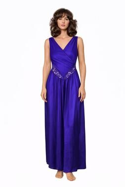 Vintage Undercover Wear Purple Lacy Nightgown Slip Dress USA made size small